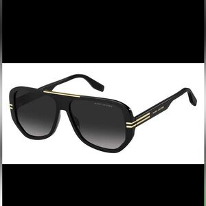 Marc Jacobs Black Sunglasses with Gold Stripes